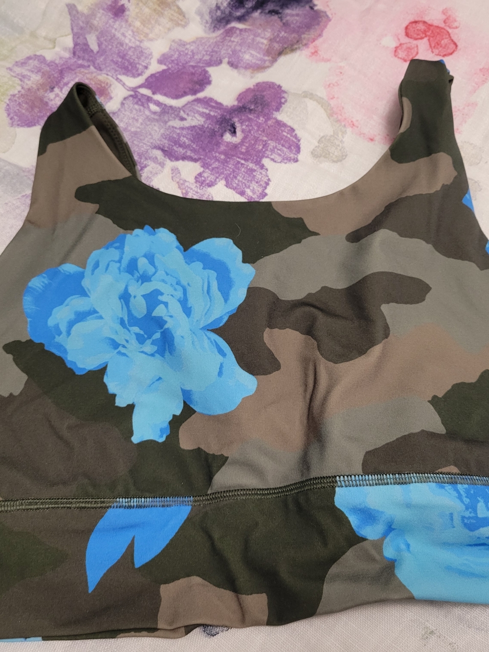 aerie, WOMEN'S Camo One-Piece with Bright Blue Floral Print